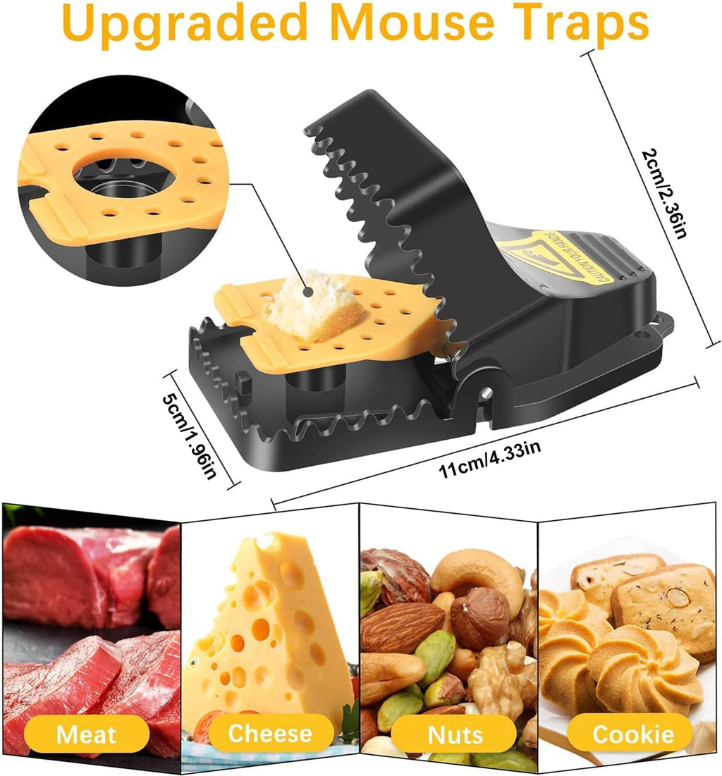 Wysteria Mouse Traps 12 Pack for Mice, Reusable Snap Traps Indoor for Home, No-Touch Safe Design, Quick Set Sensitive Trigger, Mice & Small Rat Catcher for Kitchen, Garage, Basement