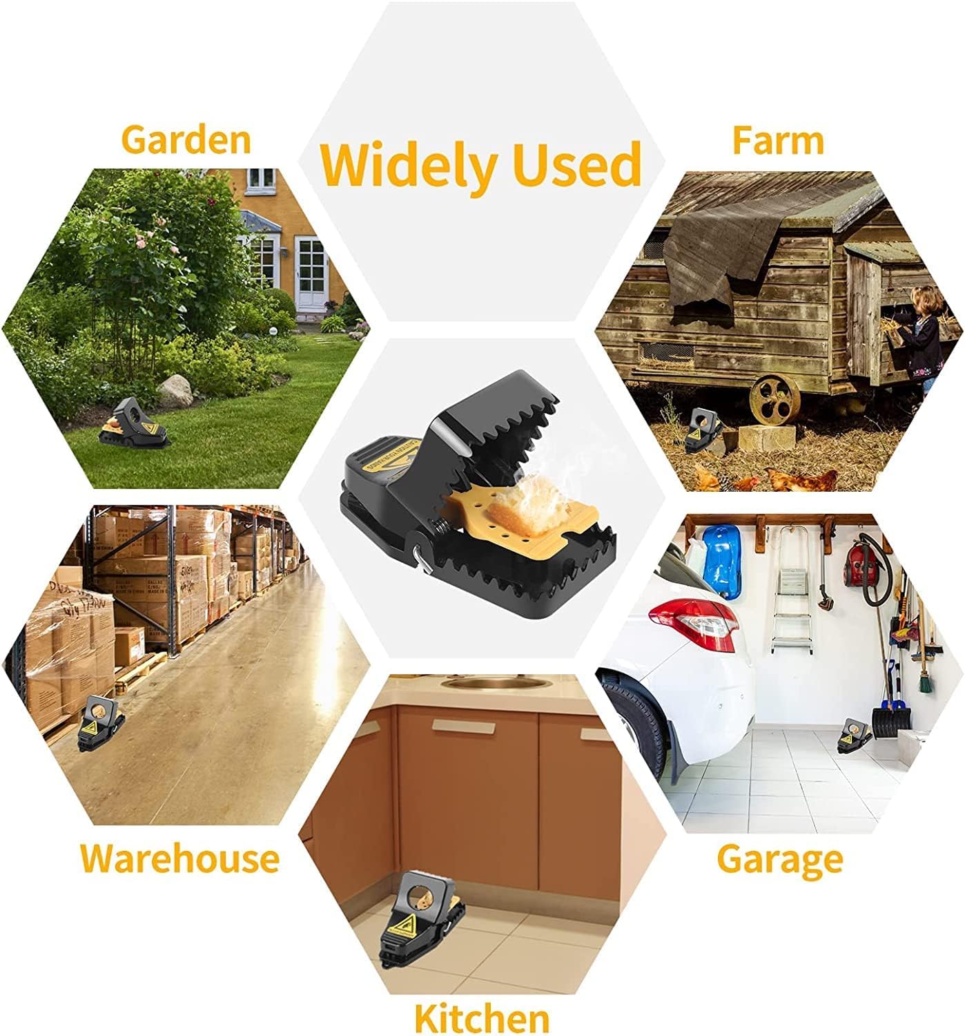 Wysteria Mouse Traps 12 Pack for Mice, Reusable Snap Traps Indoor for Home, No-Touch Safe Design, Quick Set Sensitive Trigger, Mice & Small Rat Catcher for Kitchen, Garage, Basement