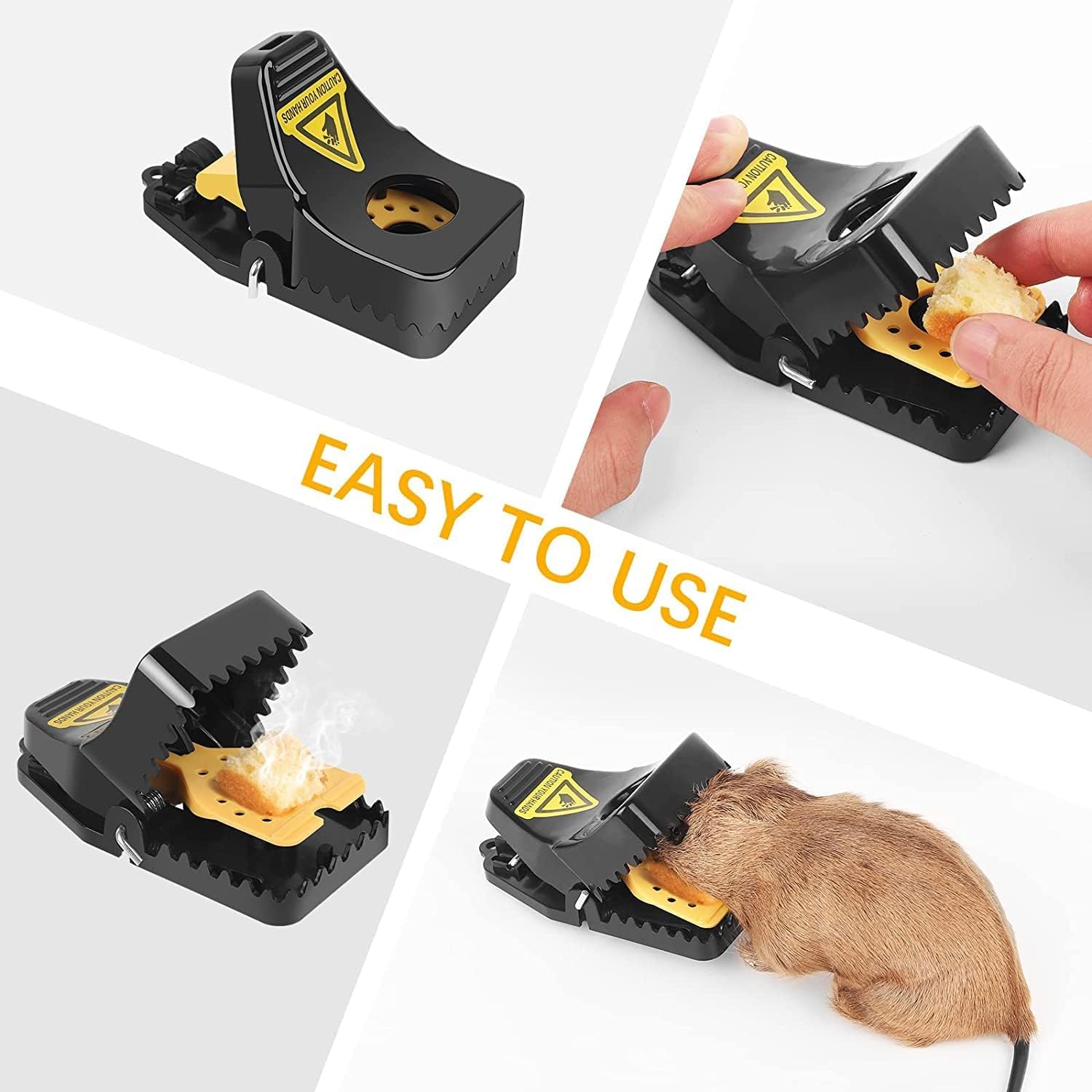 Wysteria Mouse Traps 12 Pack for Mice, Reusable Snap Traps Indoor for Home, No-Touch Safe Design, Quick Set Sensitive Trigger, Mice & Small Rat Catcher for Kitchen, Garage, Basement