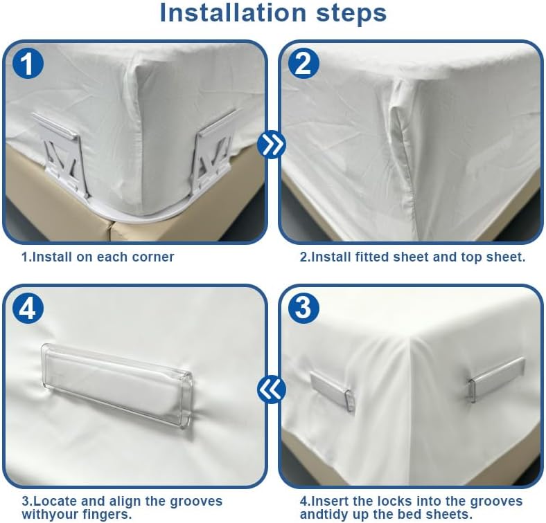 Wysteria Bed Sheet Holders 4PCS – Adjustable Anti-Slip Sheet Clips