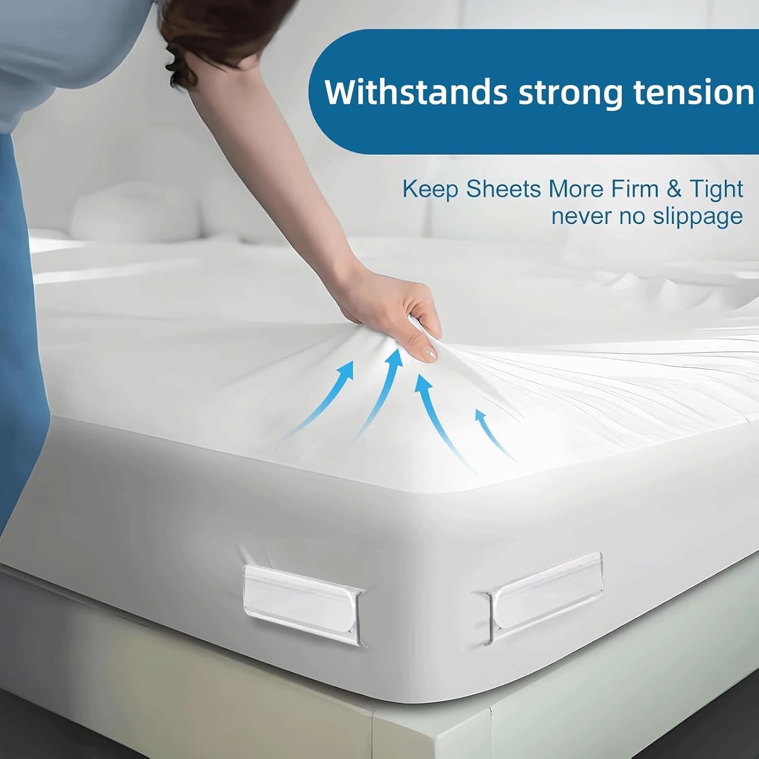 Wysteria Bed Sheet Holders 4PCS – Adjustable Anti-Slip Sheet Fasteners