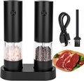 Wysteria Electric Salt & Pepper Grinder Set – Rechargeable Automatic Spice Mills