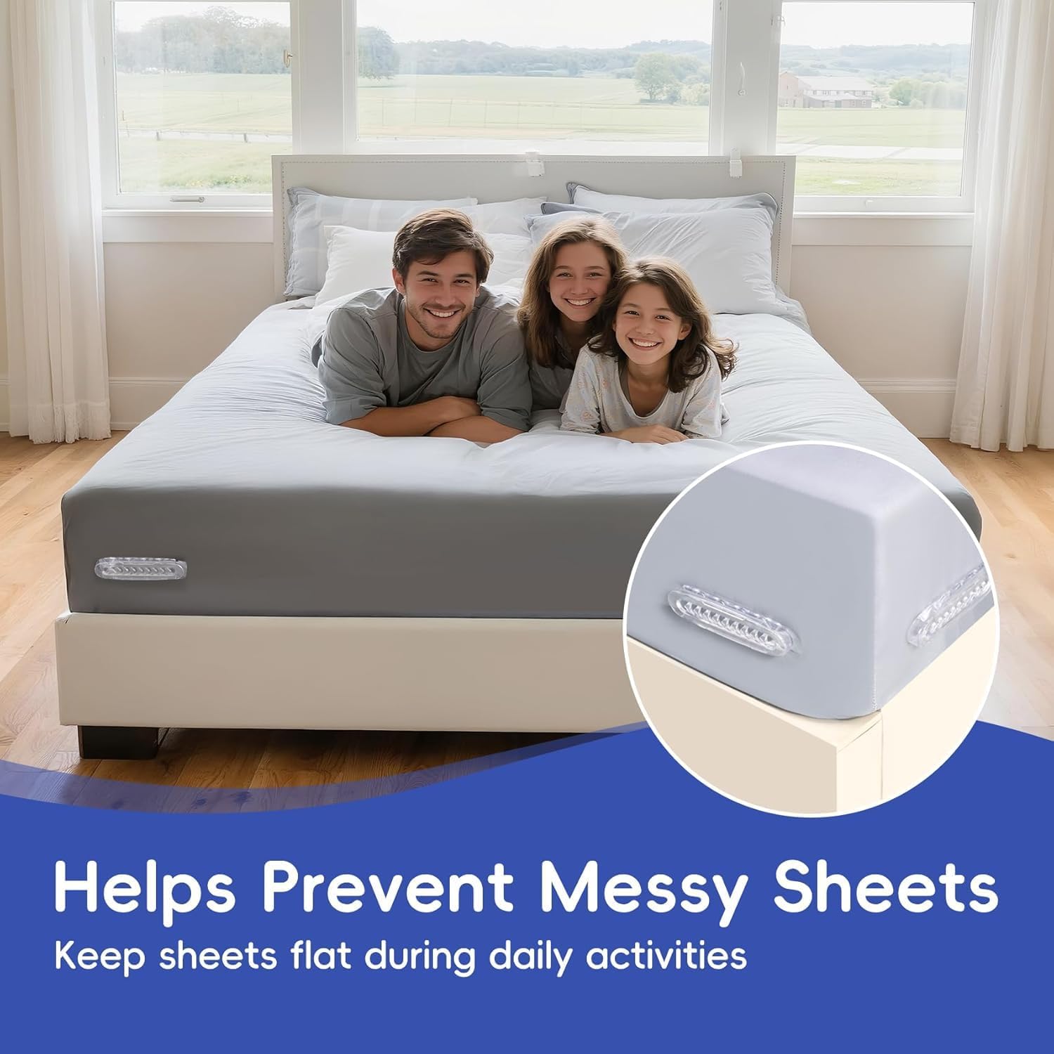 Wysteria Bed Sheet Holders 4PCS – Adjustable Anti-Slip Sheet Clips